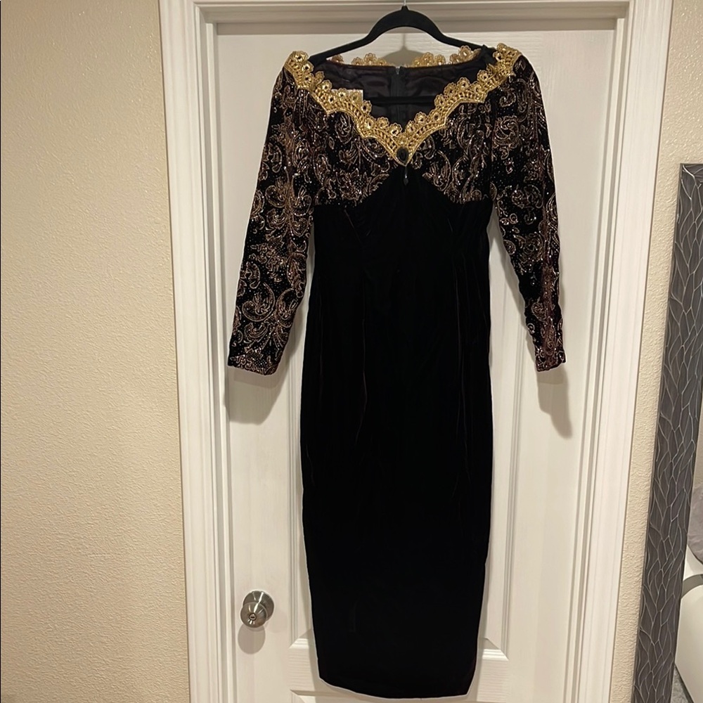 Vintage 80's Scott McClintock Off-The-Shoulder Dress Size 10 - Picture 2 of 15